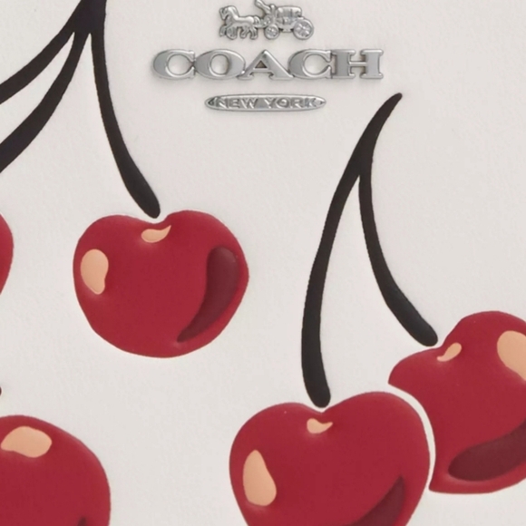 🔹️Coach🔹️ Corner Zip Cherry Print Wristlet ✨️🍒 - Picture 3 of 6